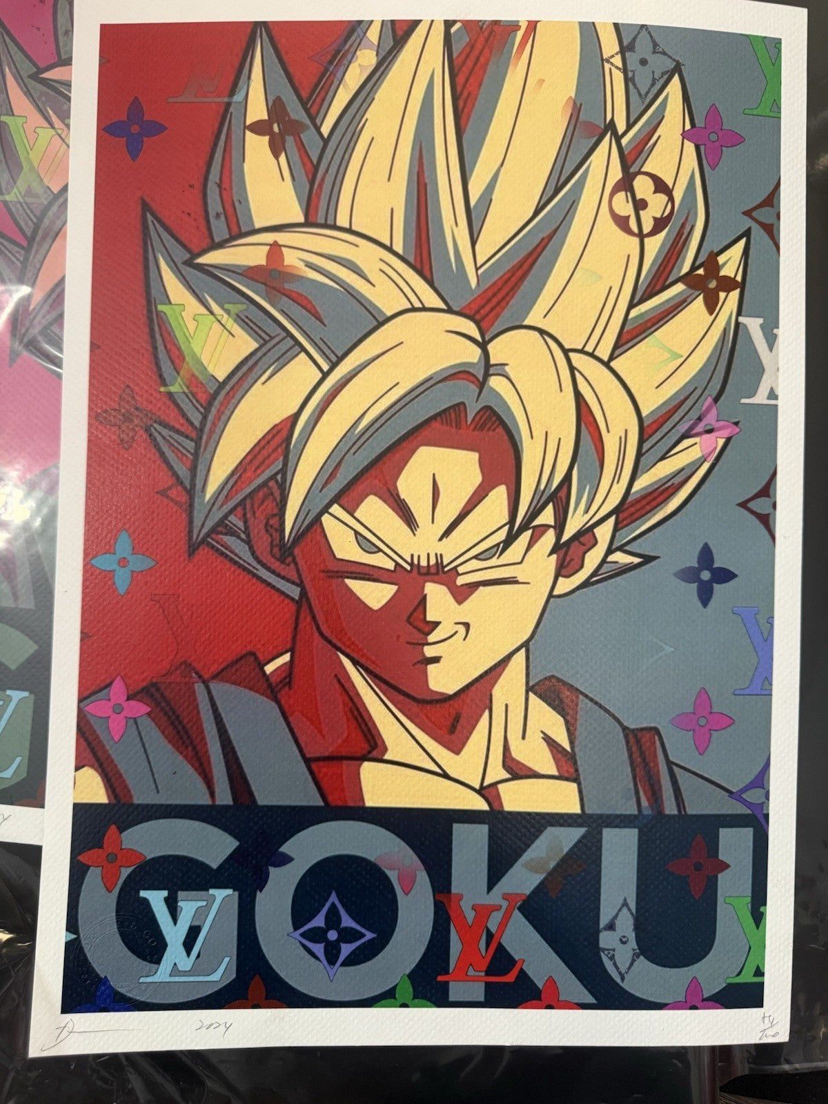 Dragon Ball Z Goku Street Pop Art Print Louis Vuitton Collab Style Limited