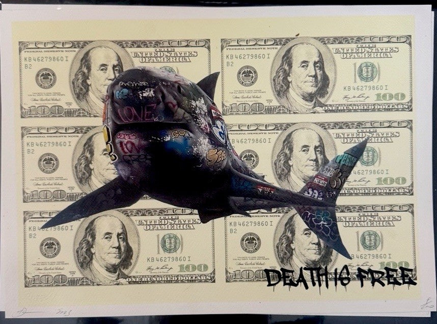 Tattoo Shark Large Print by Death NYC  - Signed 1/100 (2023). Limited Edition