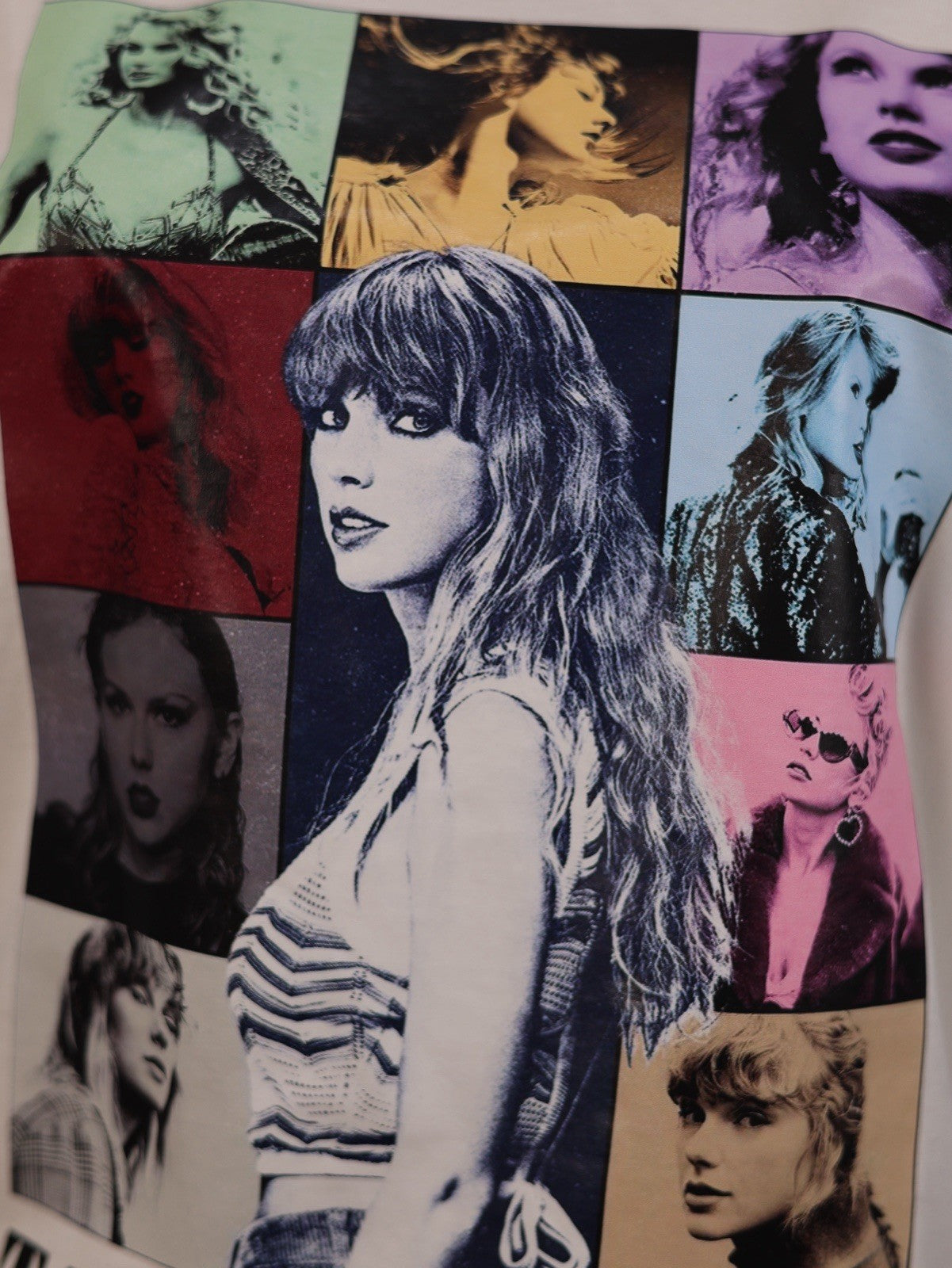 🎵🎸Taylor Swift Eras Tour White T-Shirt Medium Official Merch Collage  Medium