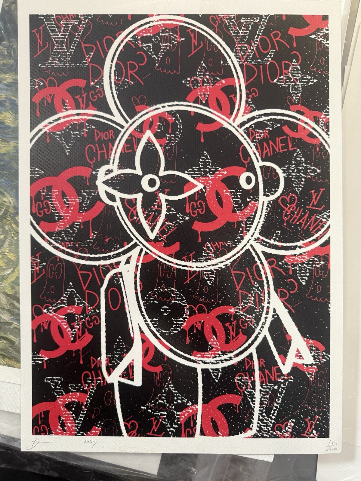 DEATH NYC Limited Edition Print Dior Chanel LV Gucci Graffiti Bear Hand Signed