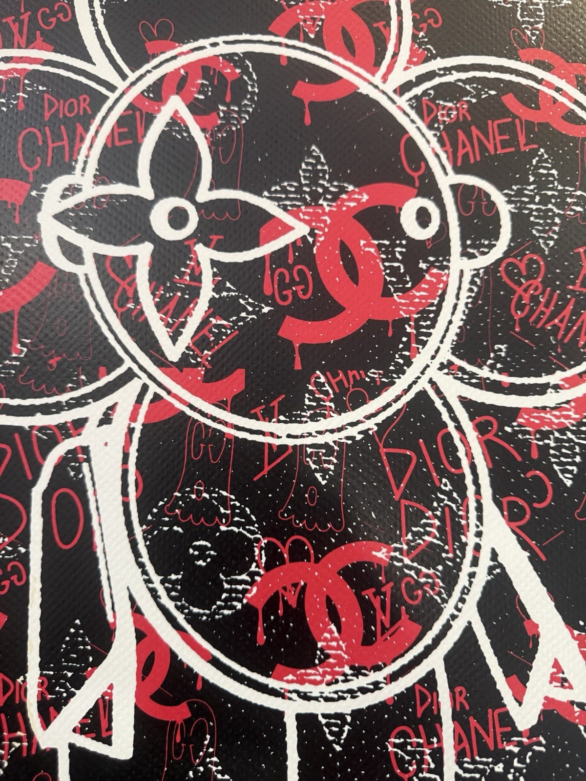DEATH NYC Limited Edition Print Dior Chanel LV Gucci Graffiti Bear Hand Signed