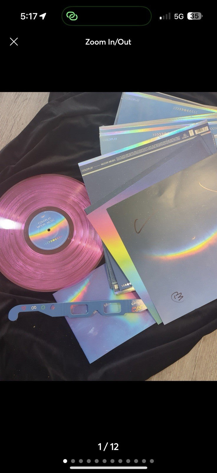 🔥Coldplay Martin, and full and Signed Moon Music Album Flat w/ Album & Vinyl.