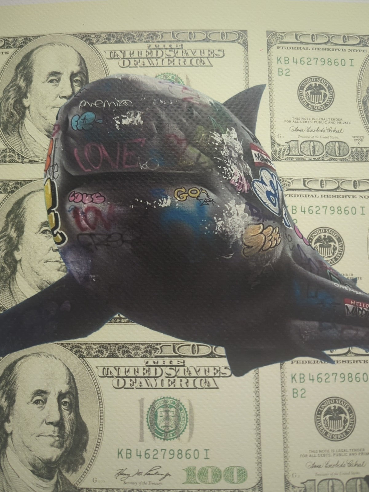Tattoo Shark Large Print by Death NYC  - Signed 1/100 (2023). Limited Edition