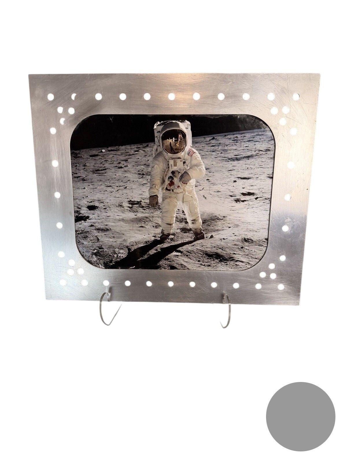Apollo 11 Moon Landing 16x20 Photo in Custom Distressed Aluminum Frame OOAK