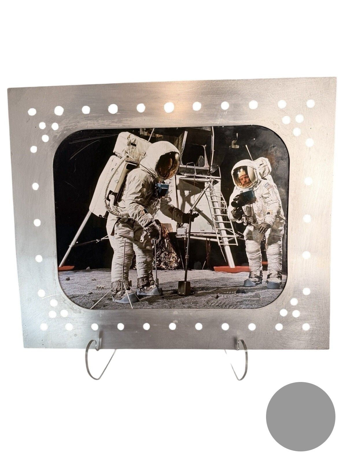 Apollo 11 Moon Landing 16x20 Photo in Distressed Frame - OOAK NASA Artwork