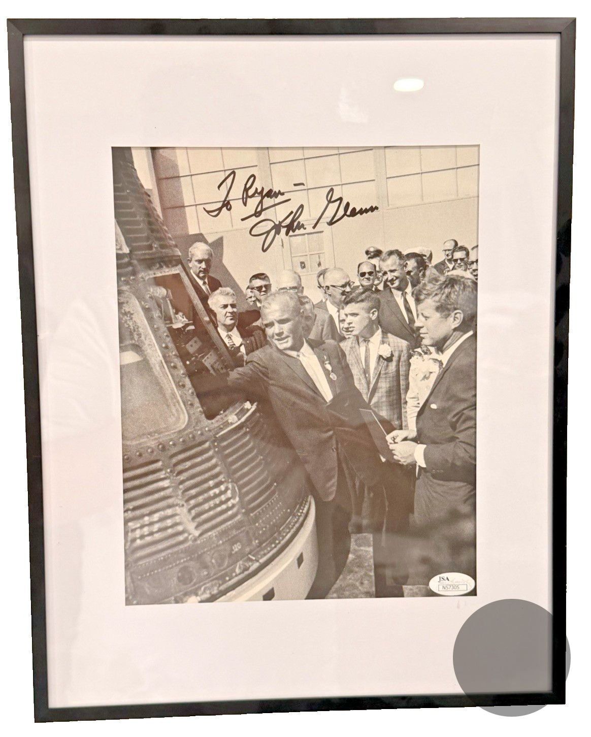 John Glenn Signed 8x10 Photo Friendship 7 Mercury Capsule JFK JSA N57305